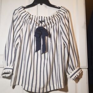 J. crew Striped Long Sleeve Blouse